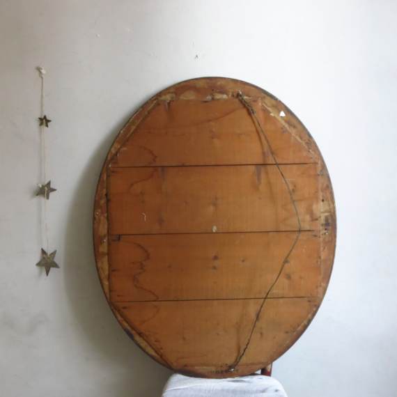 Miroir Ovale Vintage Style Européen Pour Coiffeuse Ou Table - Doré, En ABS Et Verre, Dimensions Sur Image