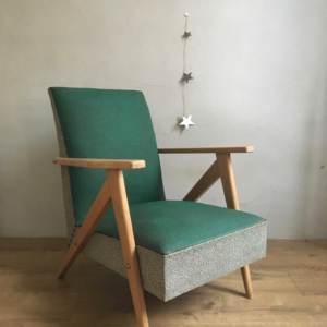 Ancien fauteuil pieds compas vintage des années 50/60