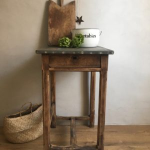 Billot zinc table d'atelier