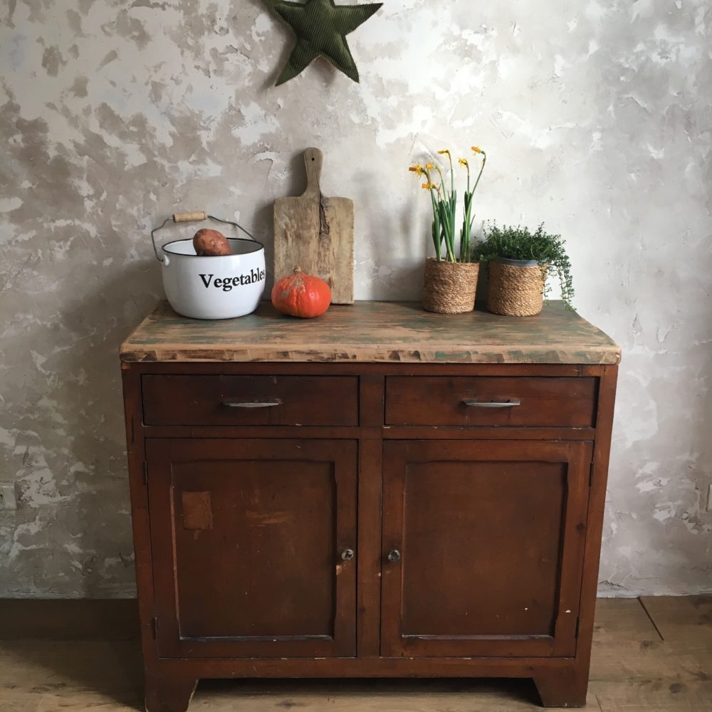 Buffet en merisier massif avec dessus en marbre 2m50 - Antiquités