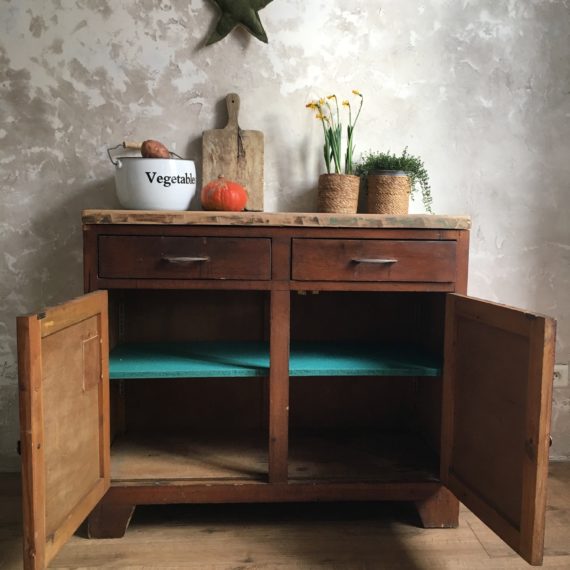 Buffet Vintage Avec Marbre - Dimensions 1,50x1,02x50 Cm - Marron