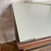 Table bistrot plateau verre opaline