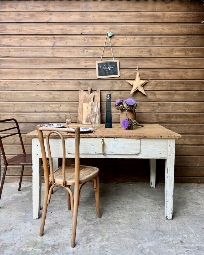 Table de campagne patine