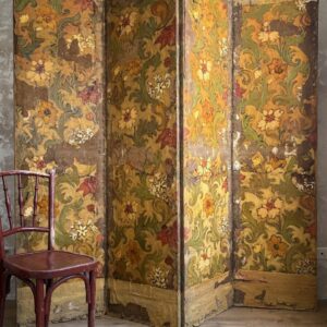 Paravent peint sur toile